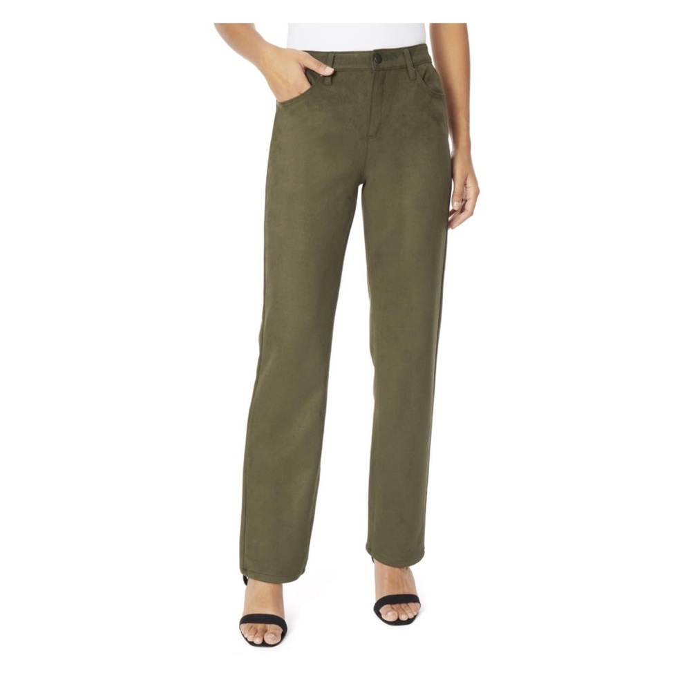 Trendy boyfriend fit green denim pant